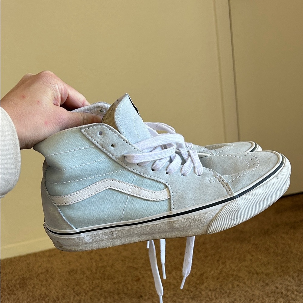 Vans High-Top Sneakers - Light Blue and White